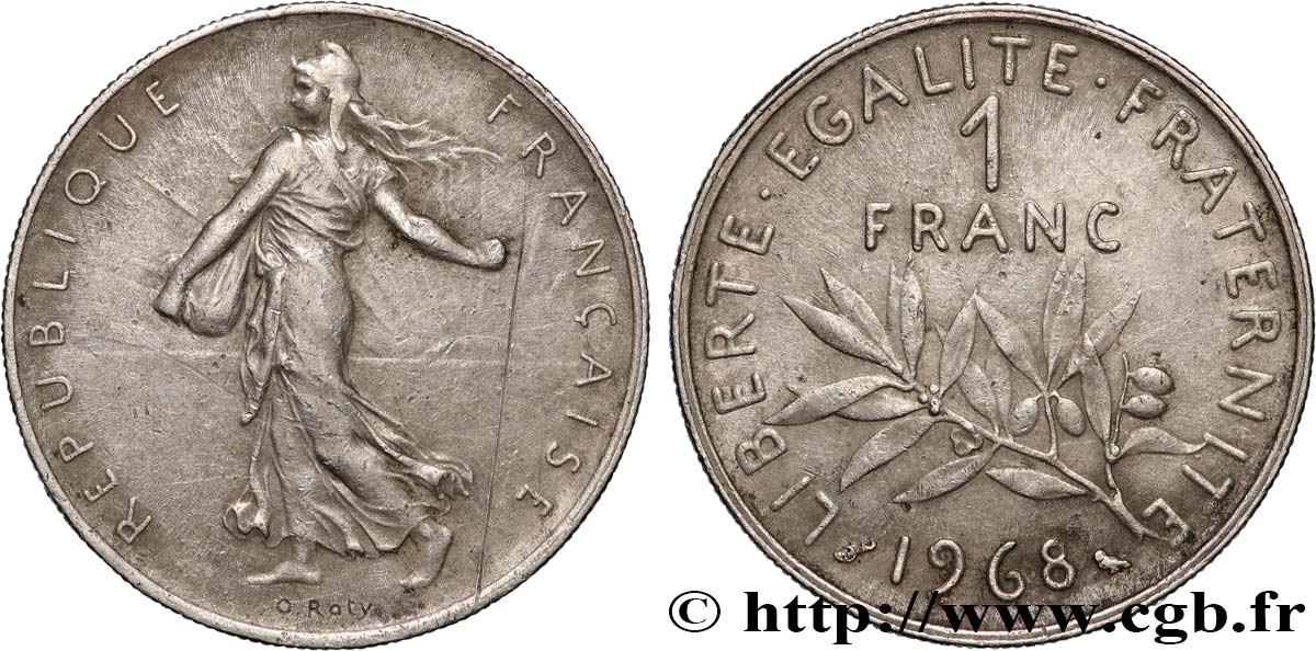 1 franc Semeuse, nickel 1968 Paris F.226/13 BB 