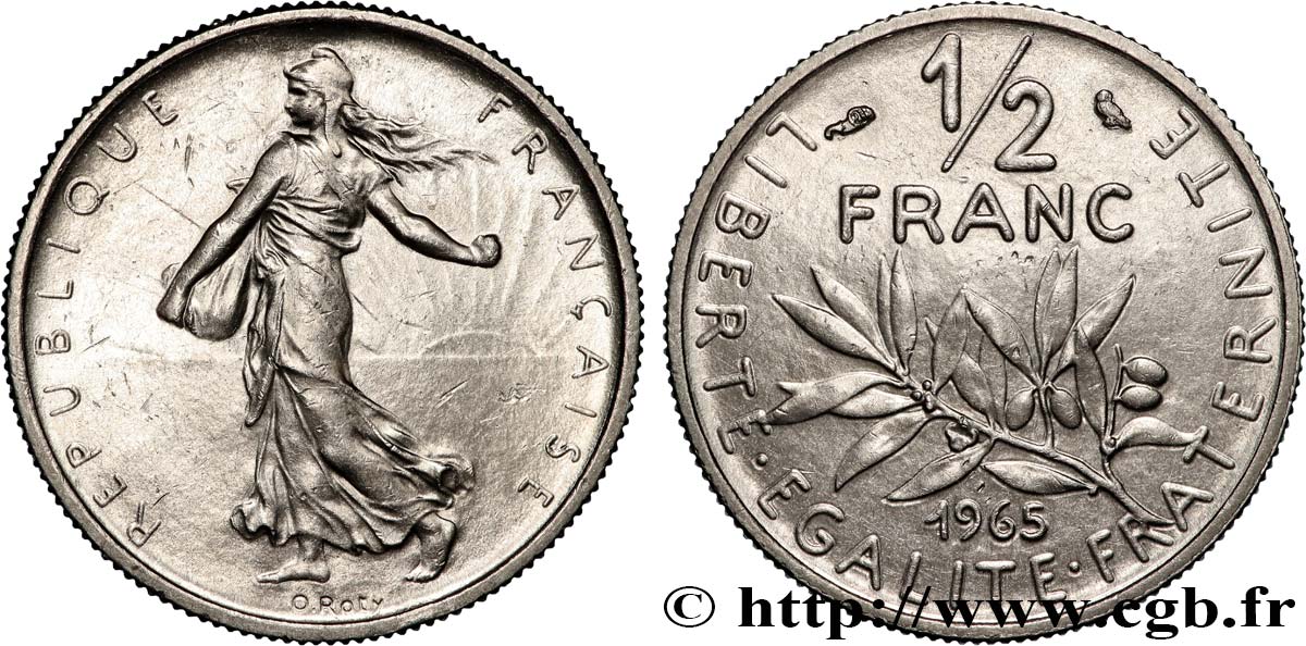 1/2 franc Semeuse 1965 Paris F.198/3 SUP+ 