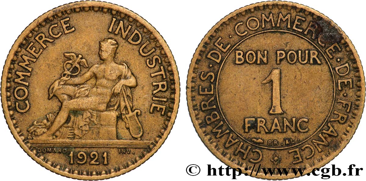 1 franc Chambres de Commerce 1921 Paris F.218/3 BB 