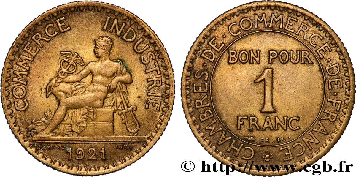1 franc Chambres de Commerce 1921 Paris F.218/3 VZ 