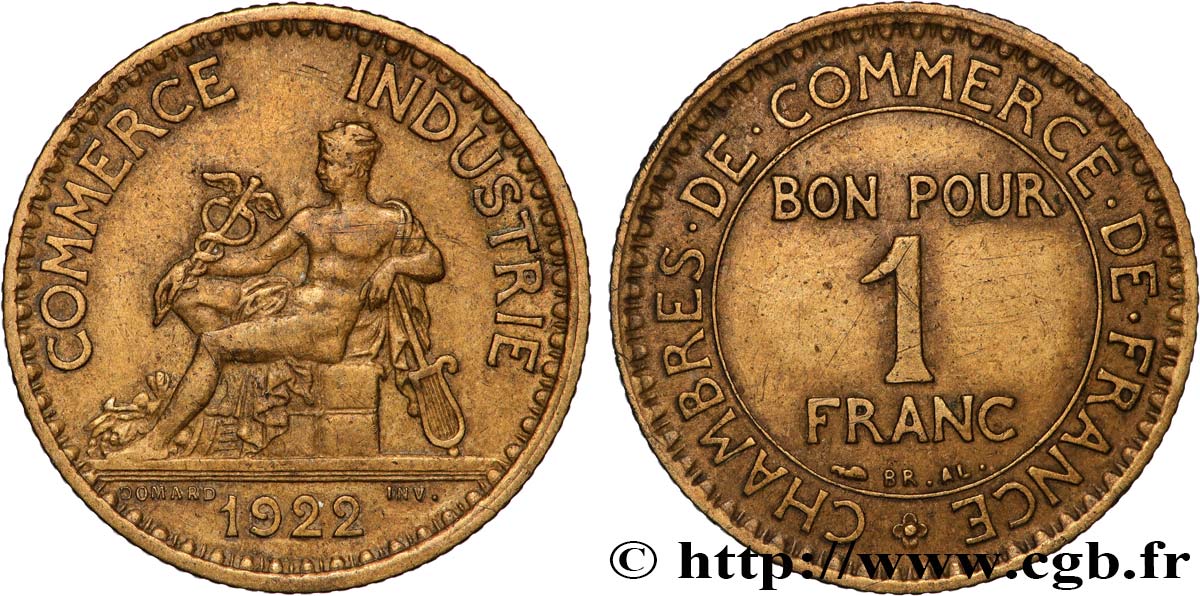 1 franc Chambres de Commerce 1922 Paris F.218/4 EBC 