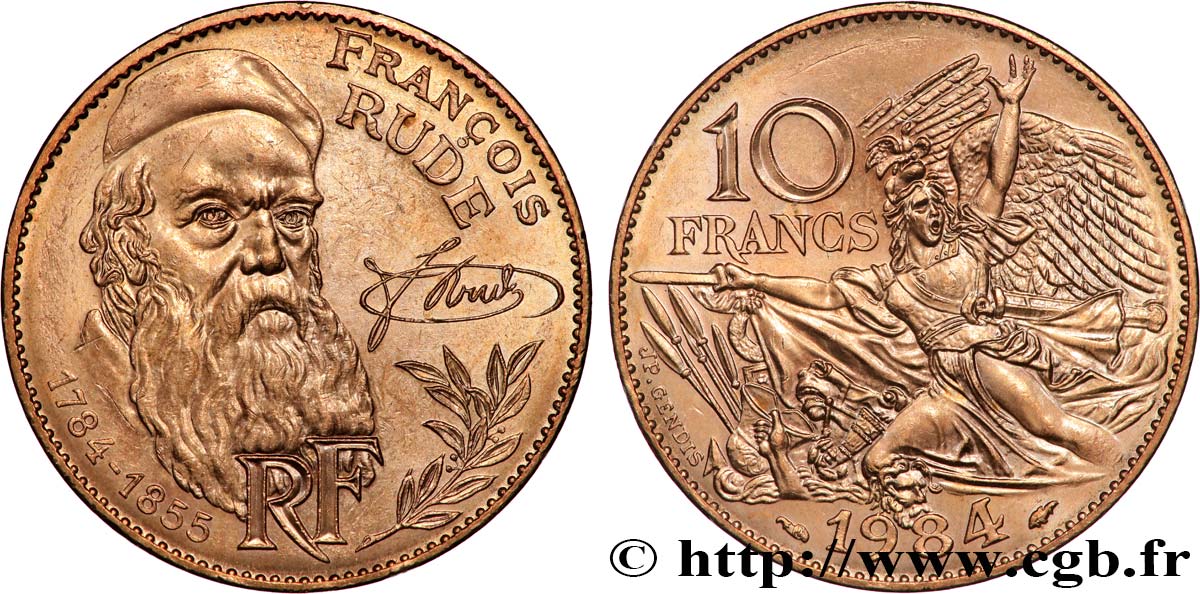 10 francs François Rude 1984  F.369/2 SUP 