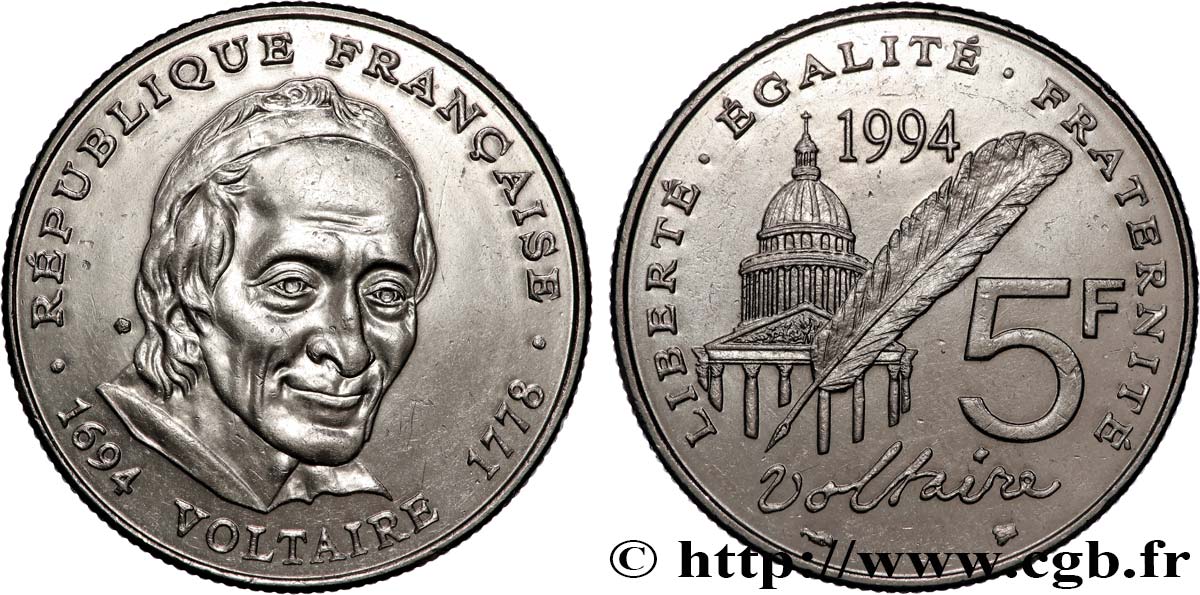 5 francs Voltaire 1994  F.344/2 AU 