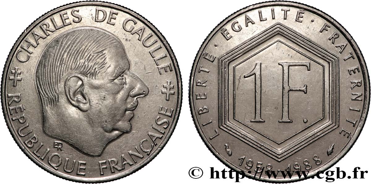 1 franc De Gaulle 1988  F.227/2 SUP+ 