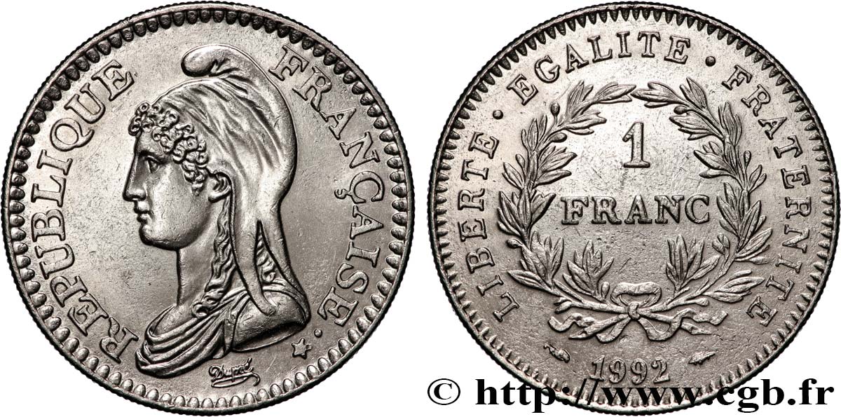 1 franc République 1992  F.229/2 EBC 