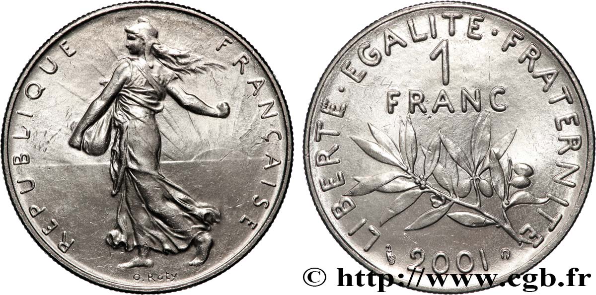 1 franc Semeuse, nickel, BU (Brillant Universel) 2001 Pessac F.226/49 SC+ 