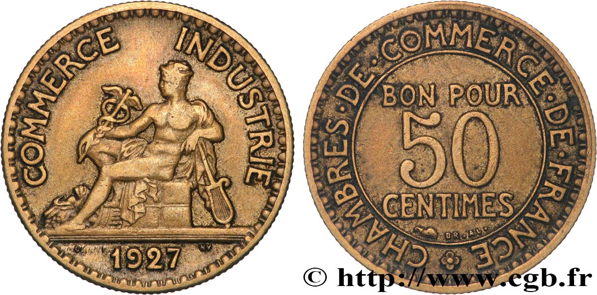 50 centimes Chambres de Commerce 1927 Paris F.191/9 BC 