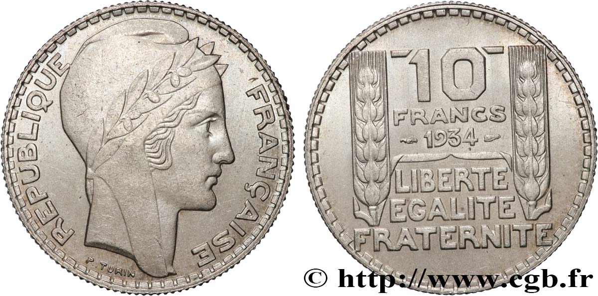 10 francs Turin 1934  F.360/7 MS62 