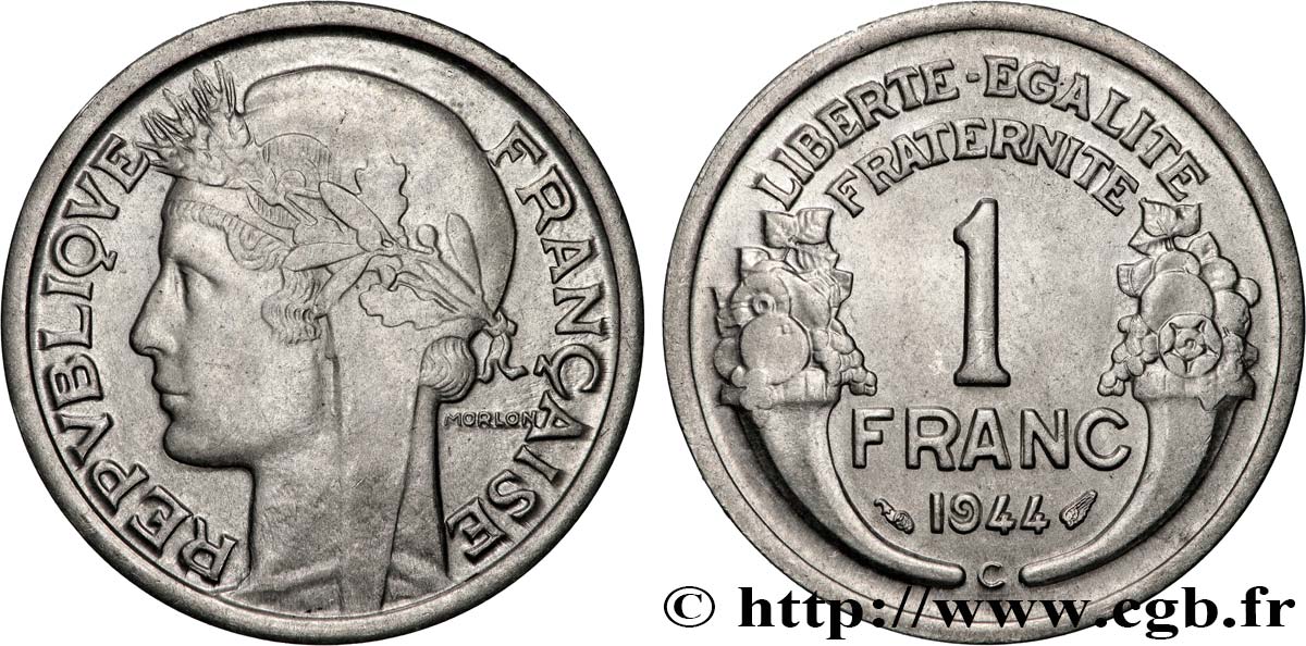 1 franc Morlon, légère 1944 Castelsarrasin F.221/4 EBC58 