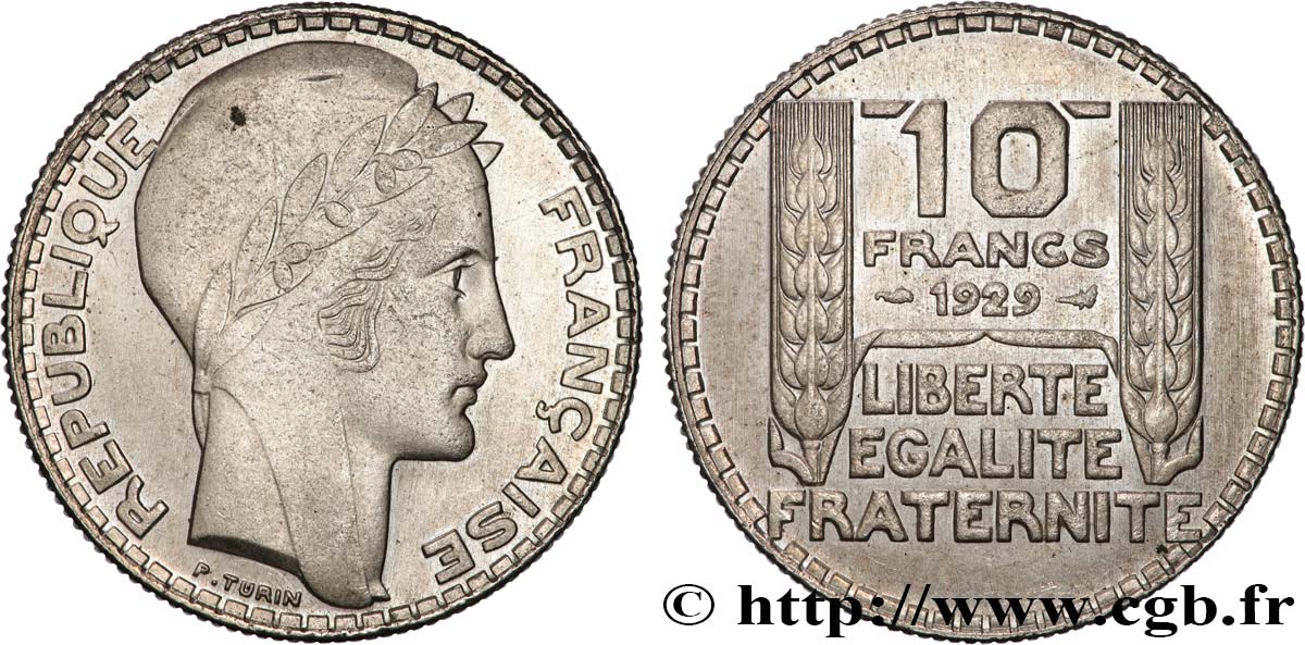 10 francs Turin 1929  F.360/2 VZ60 