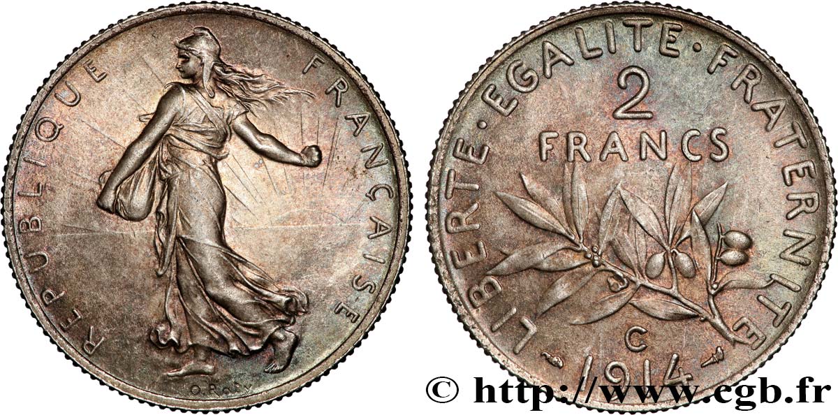 2 francs Semeuse 1914 Castelsarrasin F.266/16 SPL64 