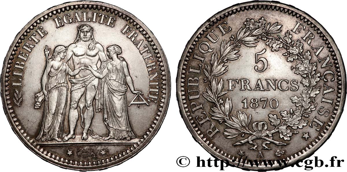 5 francs Hercule 1870 Paris F.334/1 MS 