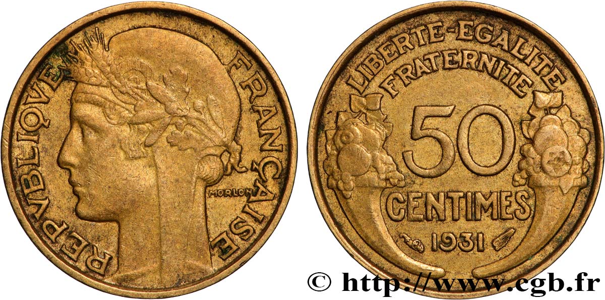 50 centimes Morlon, avec raisin sans fruit 1931  F.192/4 MBC 