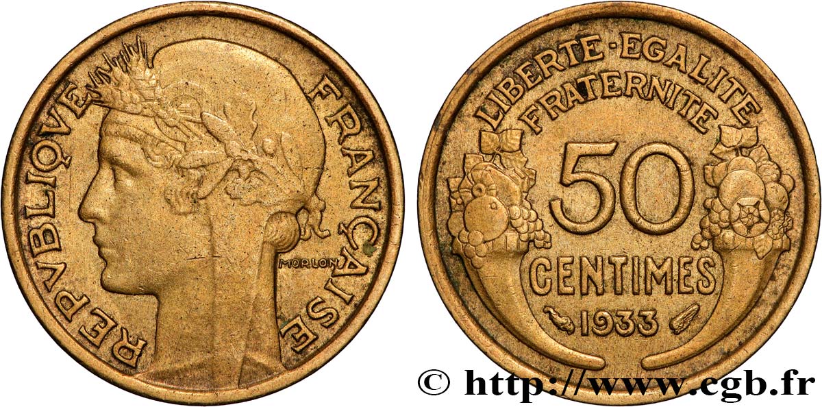 50 centimes Morlon 1933  F.192/10 XF 