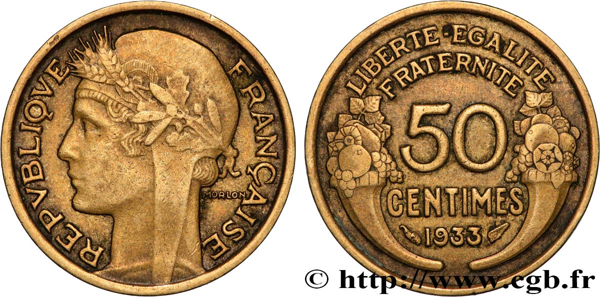 50 centimes Morlon 1933  F.192/11 XF 