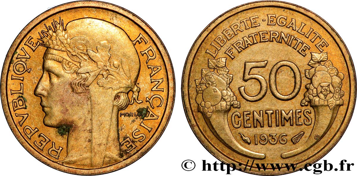 50 centimes Morlon 1936  F.192/12 TB+ 