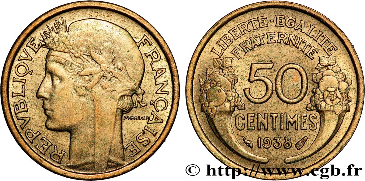 50 centimes Morlon 1938  F.192/14 VZ+ 