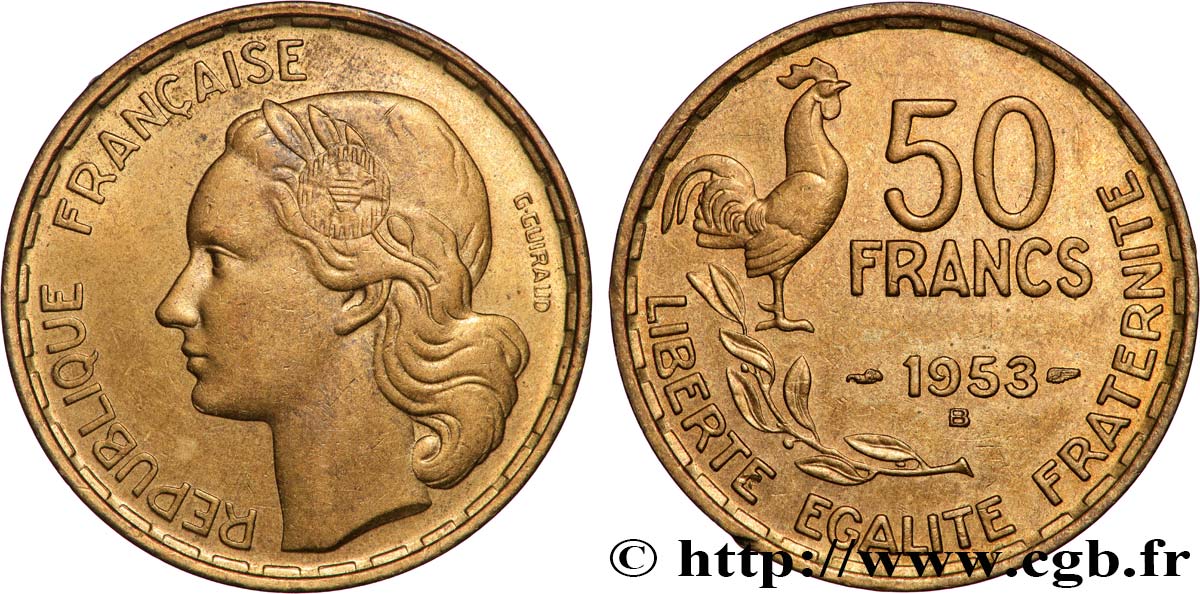 50 francs Guiraud 1953 Beaumont-le-Roger F.425/11 TTB 