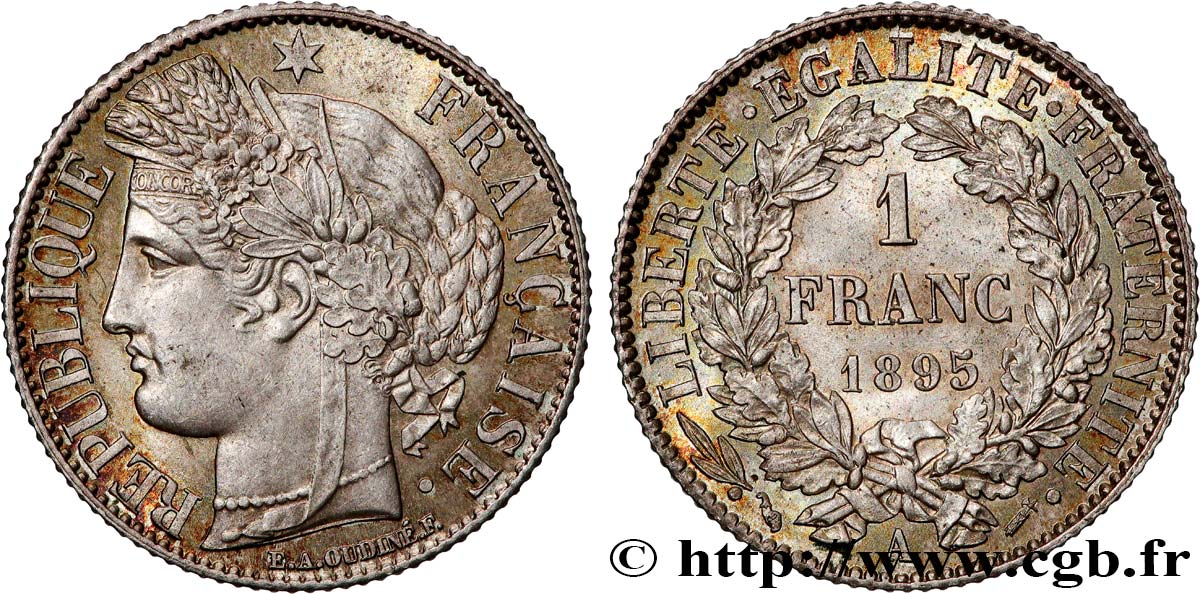 1 franc Cérès, IIIe République 1895 Paris F.216/13 SPL63 