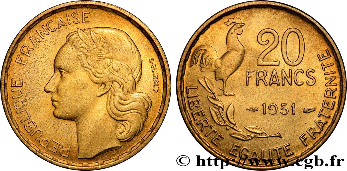 20 francs G. Guiraud 1951  F.402/7 q.SPL 