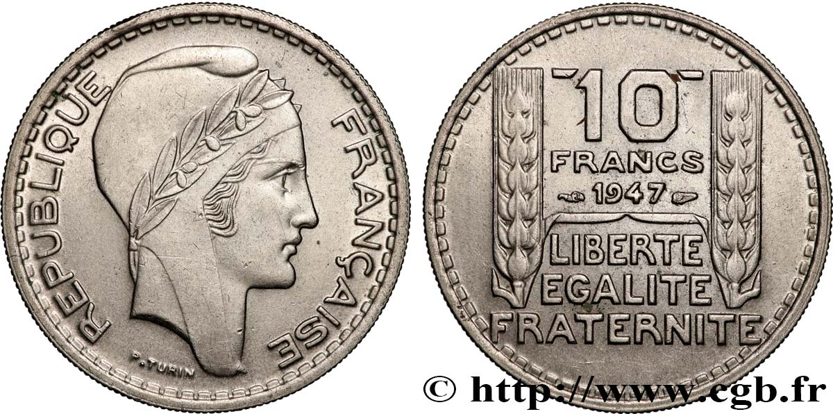 10 francs Turin, petite tête 1947  F.362/1 SUP 