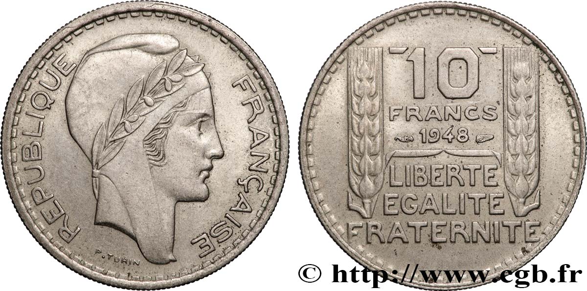 10 francs Turin, petite tête 1948  F.362/3 AU 