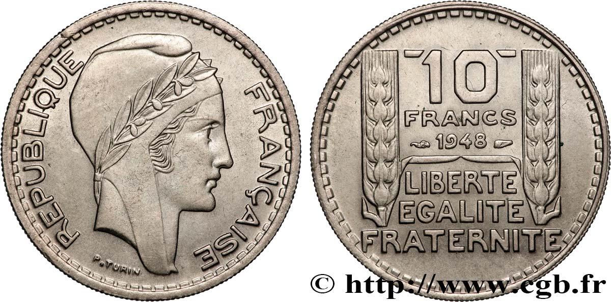 10 francs Turin, petite tête 1948  F.362/3 AU 