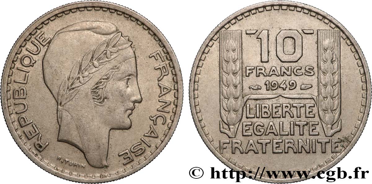 10 francs Turin, petite tête 1949  F.362/6 SUP 