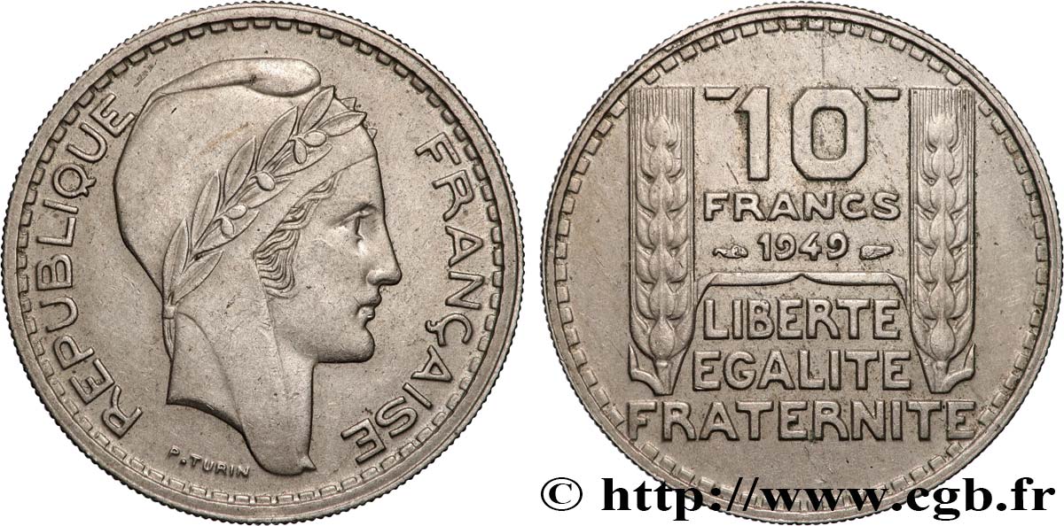 10 francs Turin, petite tête 1949  F.362/6 AU 