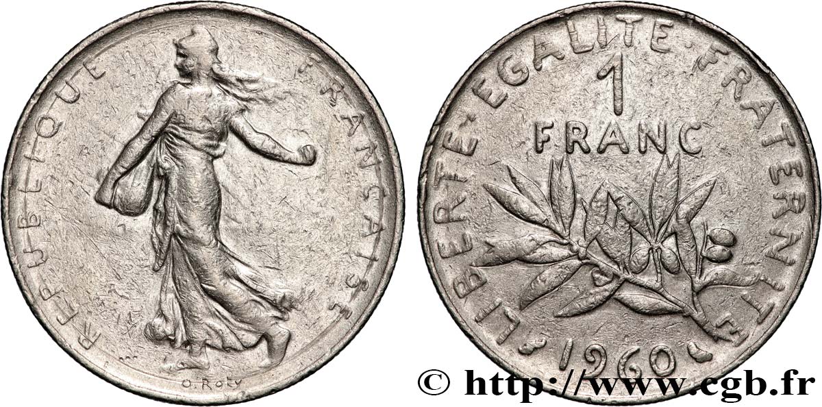 1 franc Semeuse, nickel 1960 Paris F.226/4 VF 