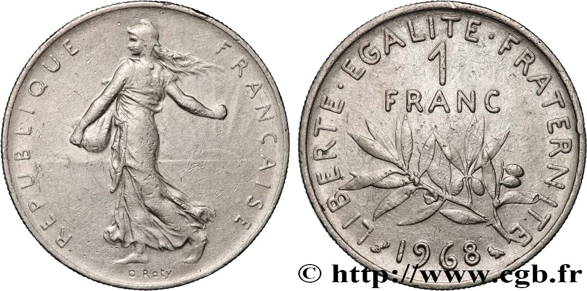 1 franc Semeuse, nickel 1968 Paris F.226/13 SS 