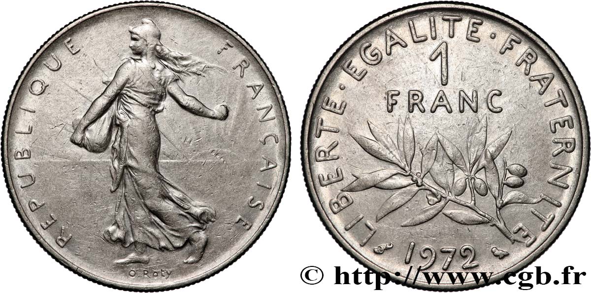 1 franc Semeuse, nickel 1972 Paris F.226/17 VZ+ 