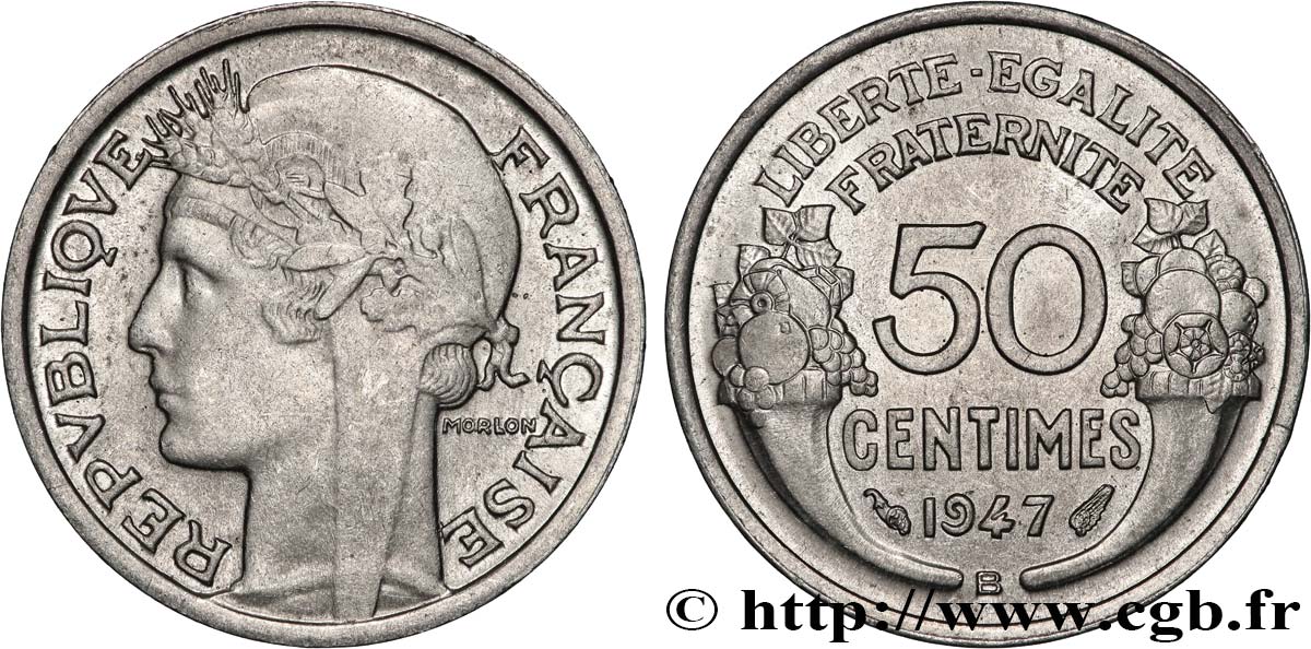 50 centimes Morlon, légère 1947 Beaumont-le-Roger F.194/11 AU 
