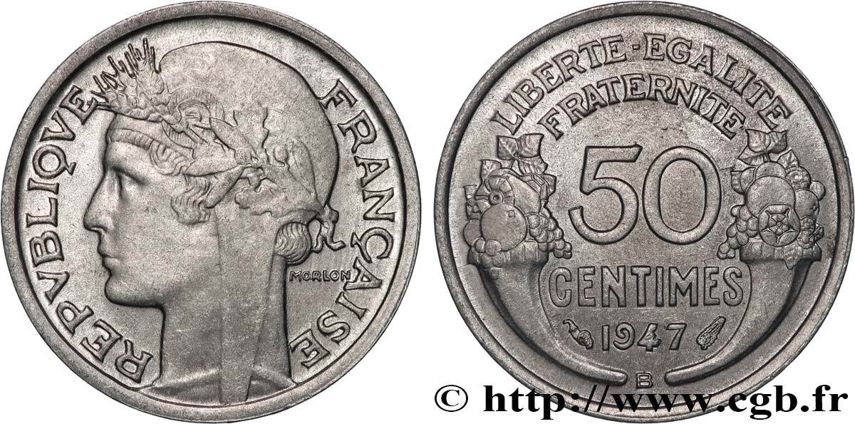 50 centimes Morlon, légère 1947 Beaumont-le-Roger F.194/11 SUP+ 