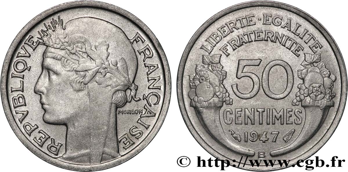 50 centimes Morlon, légère 1947 Beaumont-le-Roger F.194/11 SPL+ 