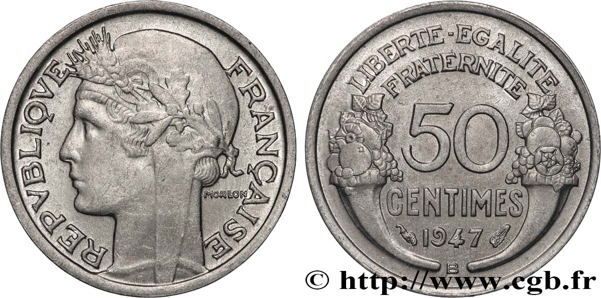 50 centimes Morlon, légère 1947 Beaumont-le-Roger F.194/11 MS 