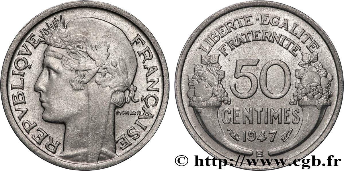 50 centimes Morlon, légère 1947 Beaumont-le-Roger F.194/11 SPL+ 