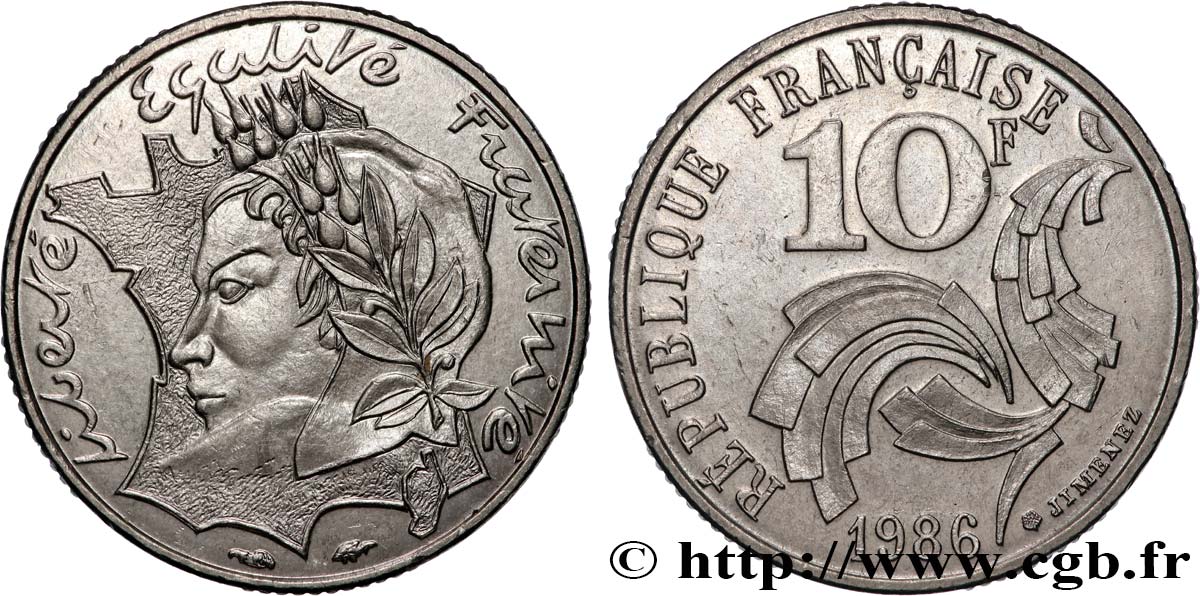 10 francs Jimenez 1986  F.373/2 MS 