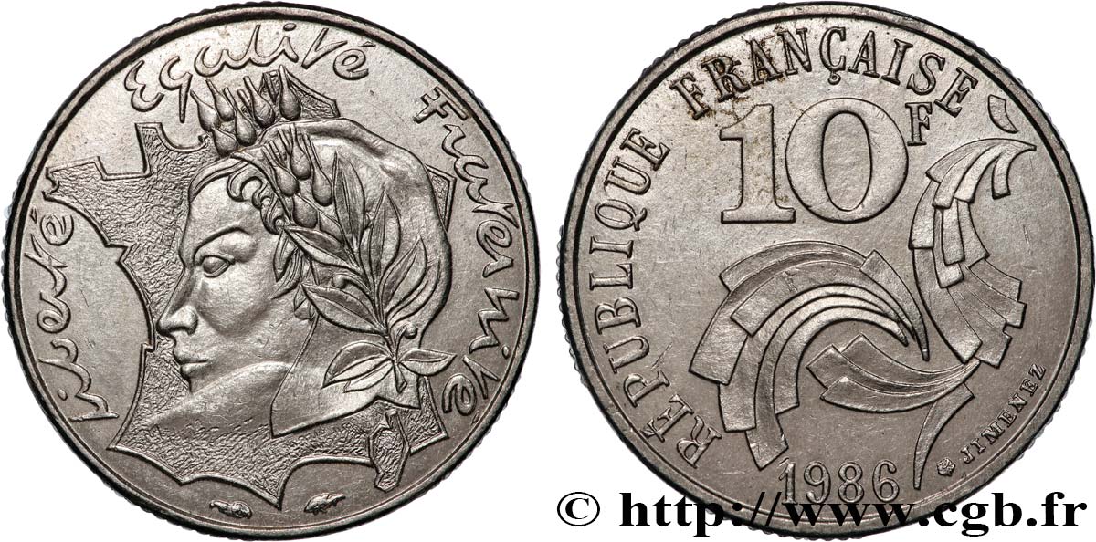 10 francs Jimenez 1986  F.373/2 MS 