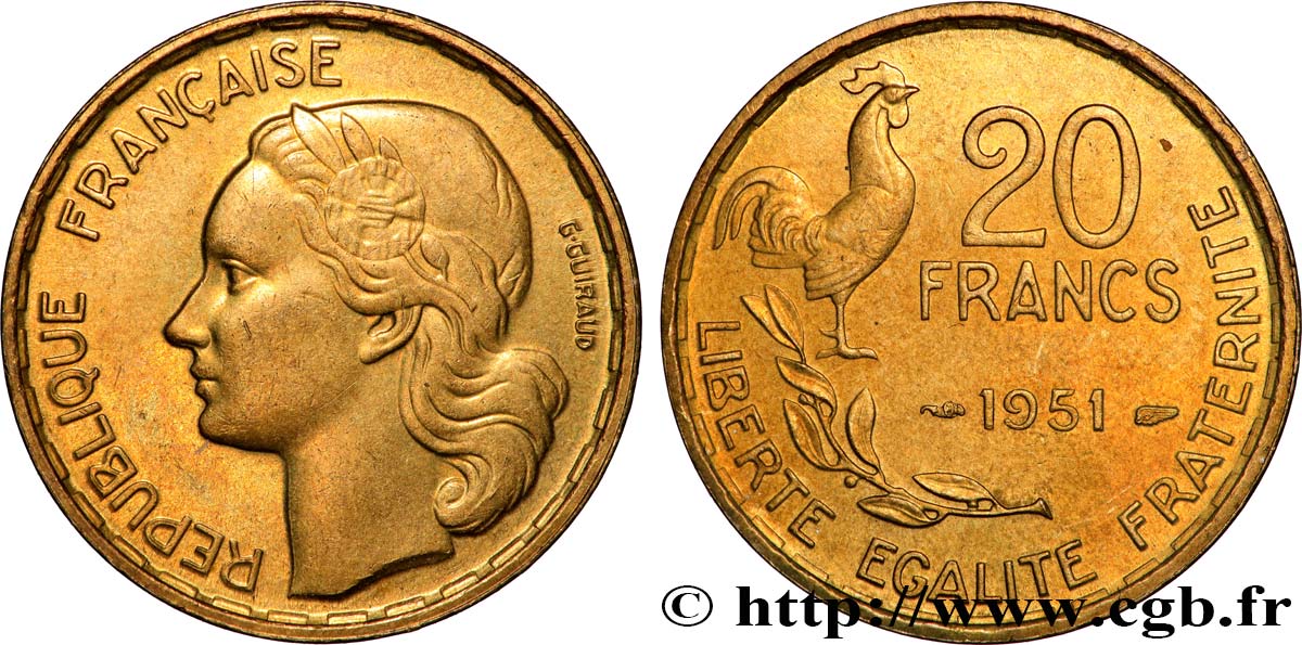 20 francs G. Guiraud 1951  F.402/7 q.SPL 