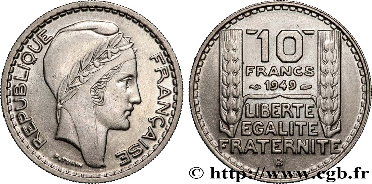 10 francs Turin, petite tête 1949 Beaumont-Le-Roger F.362/7 SUP 