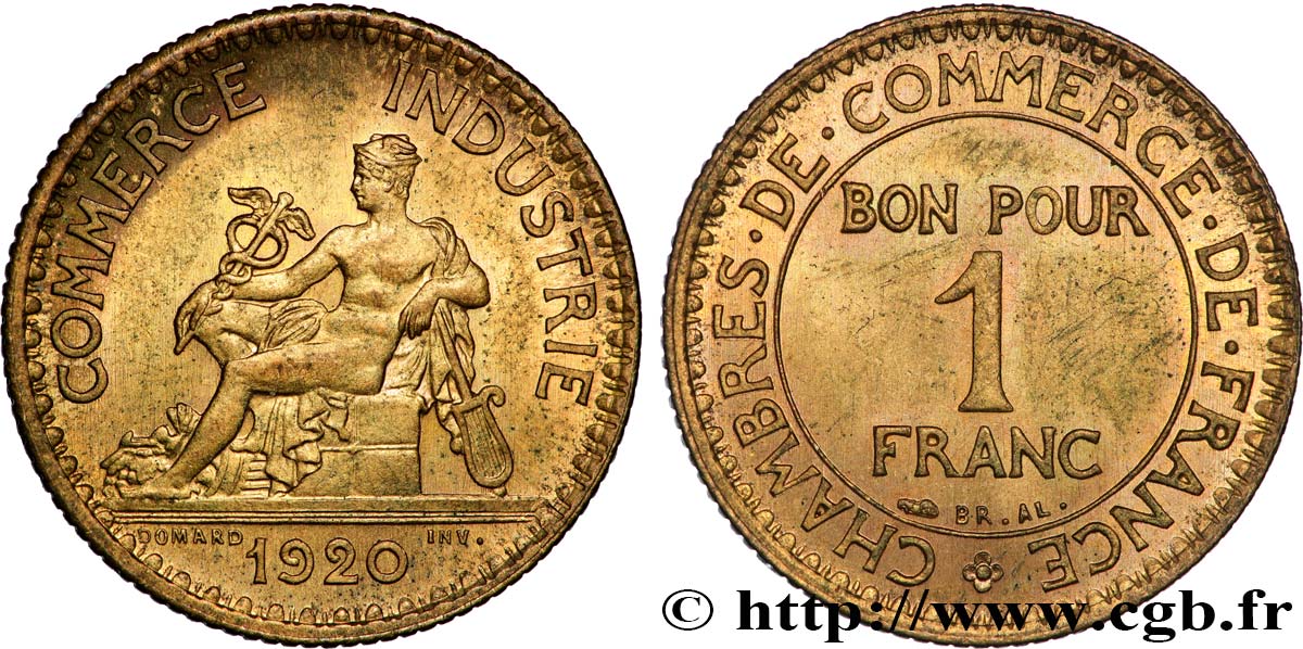 1 franc Chambres de Commerce 1920 Paris F.218/2 SUP+ 