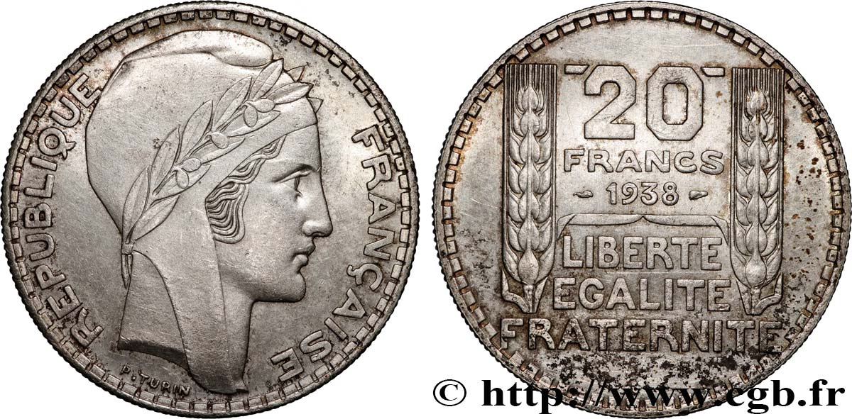 20 francs Turin 1938  F.400/9 MBC+ 