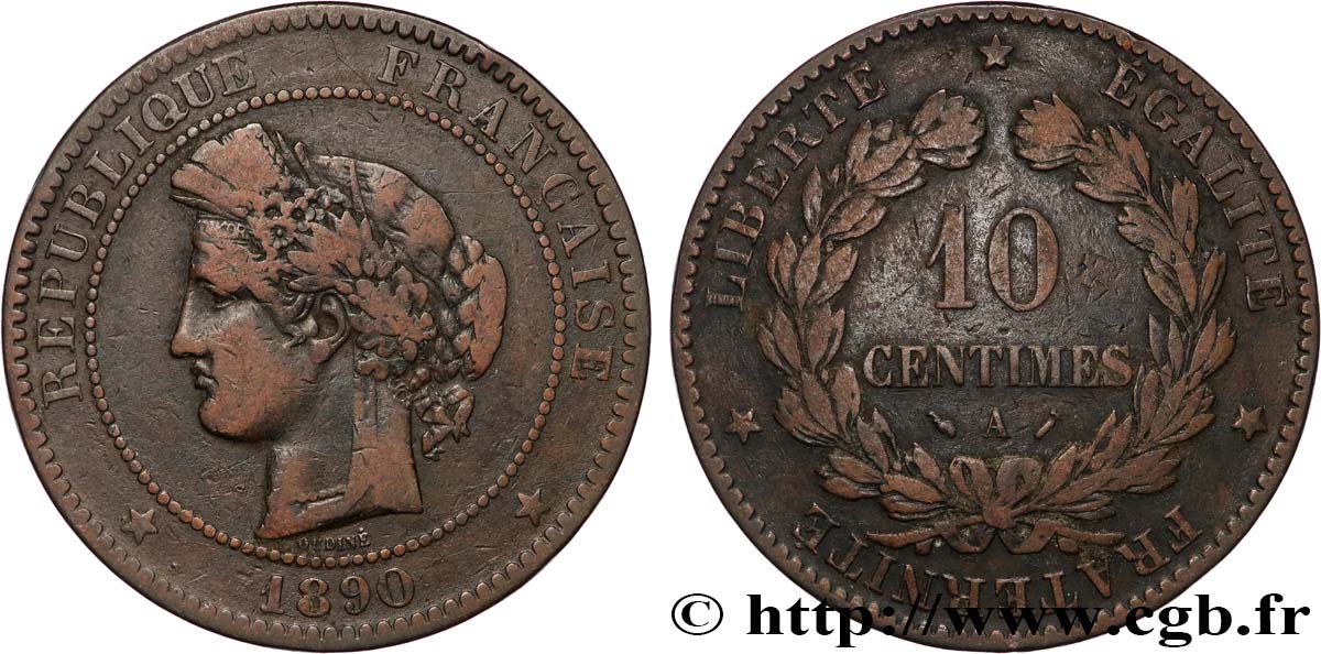 10 centimes Cérès 1890 Paris F.135/35 VF 