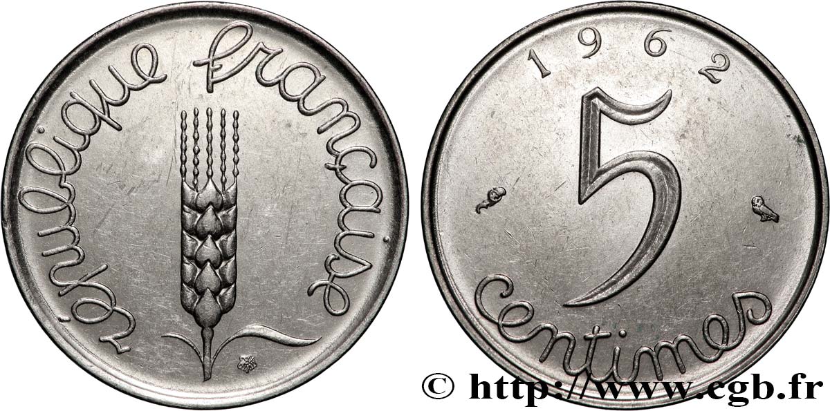 5 centimes Épi 1962  F.124/4 q.SPL 