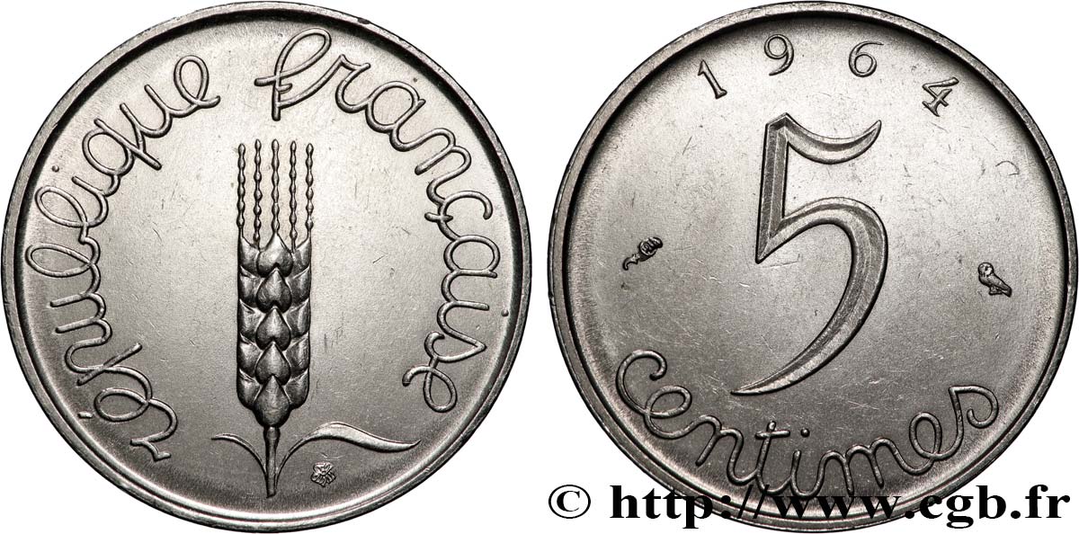 5 centimes Épi 1964  F.124/6 q.SPL 