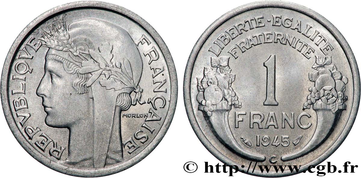 1 Franc Morlon, légère 1945 Castelsarrasin F.221/8 MS64 