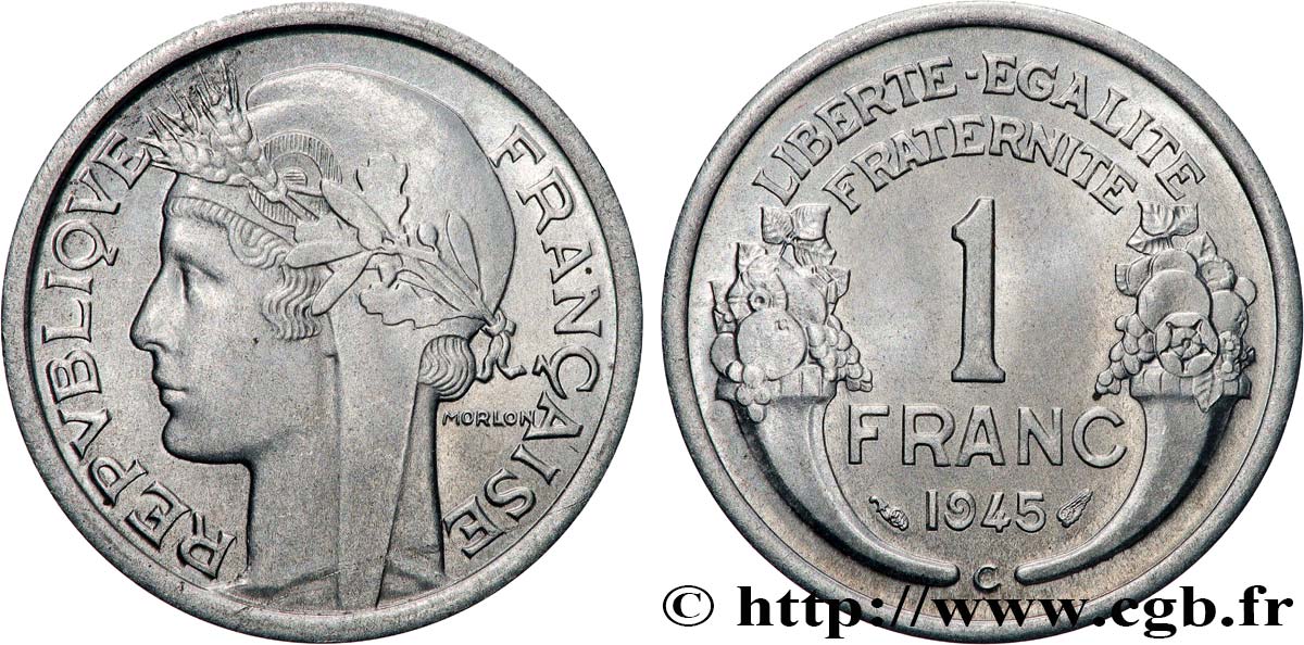 1 Franc Morlon, légère 1945 Castelsarrasin F.221/8 fST64 