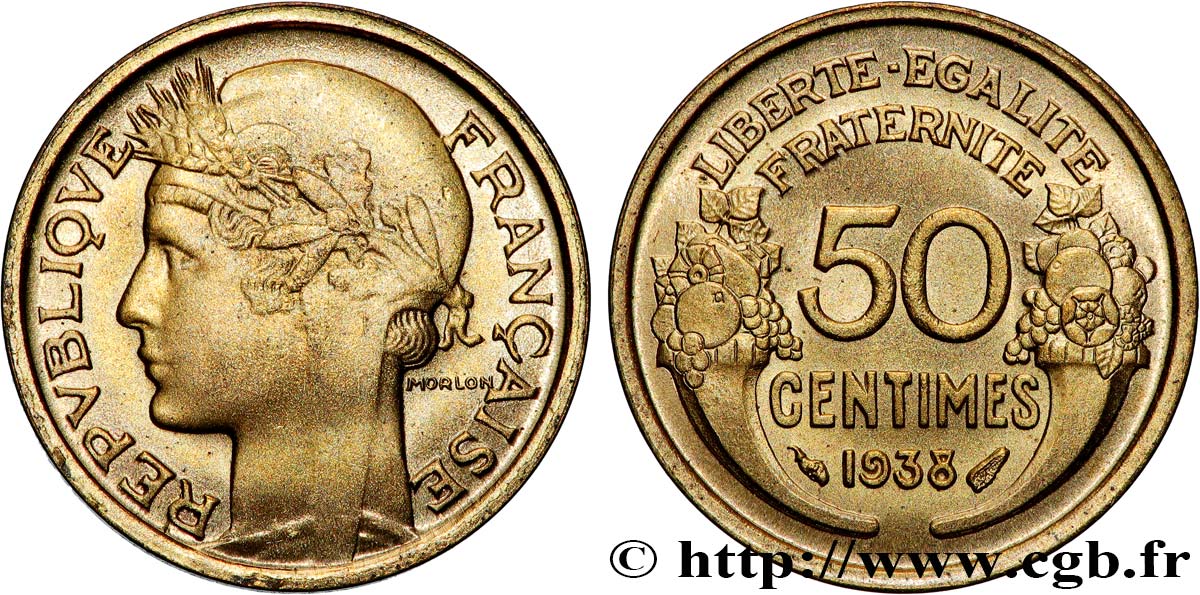 50 centimes Morlon 1938  F.192/14 FDC65 