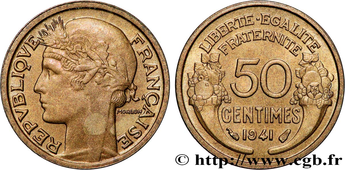 50 centimes Morlon 1941  F.192/18 SUP+ 